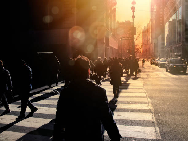 walking people on street