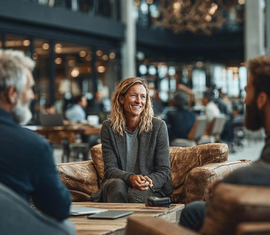 people talking happy